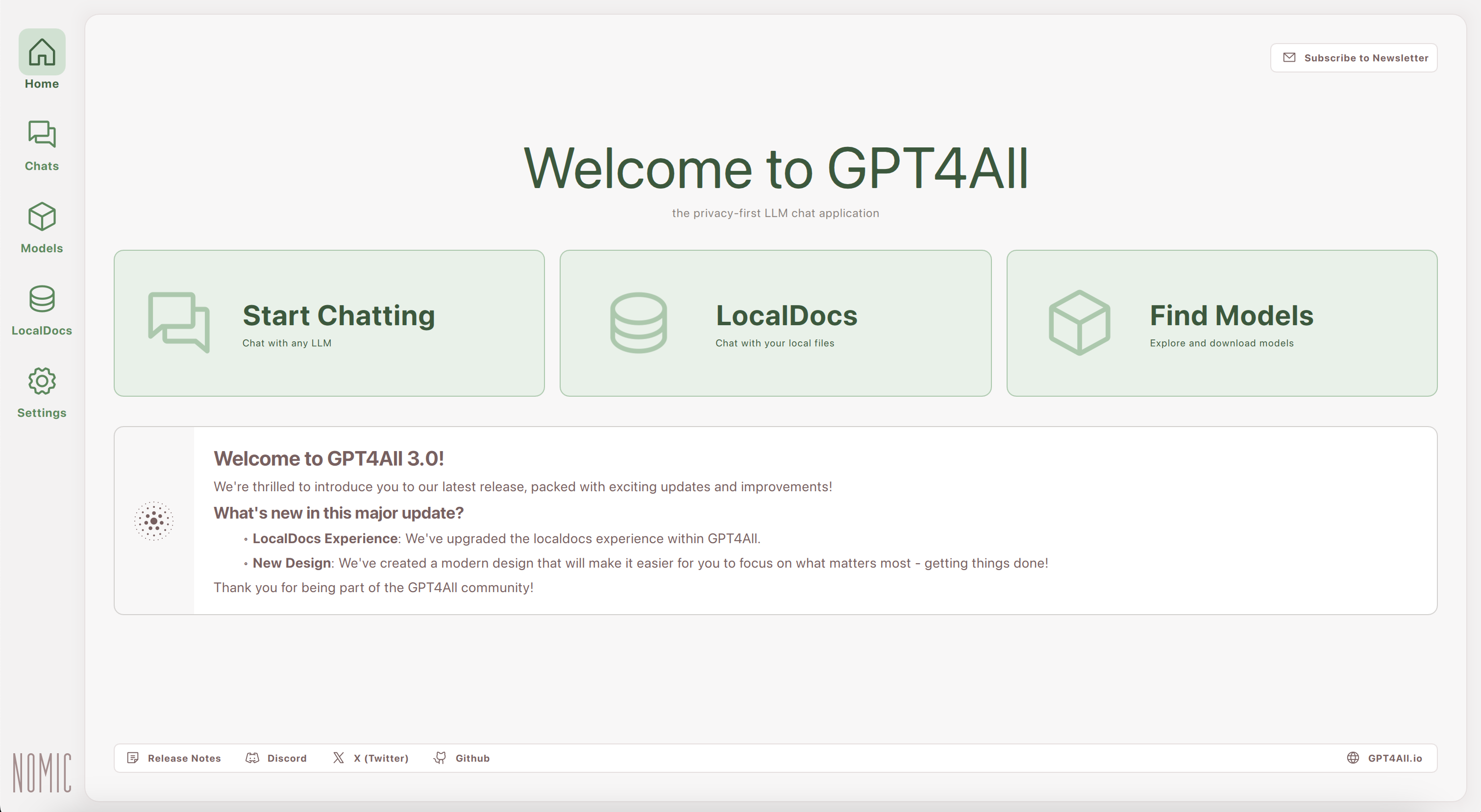GPT4All home page